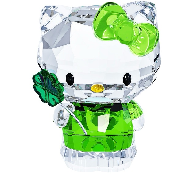 NIB Authentic Swarovski Hello Kitty Lucky Charm Clover Crystal Figurine #5004741 - Picture 1 of 8